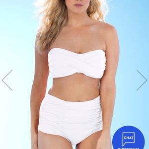 Swimsuits For All Valentine White Hi waist bikini